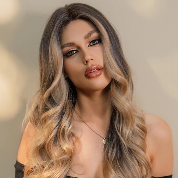 13x2 Lace Front Wig 26” – Wavy Synthetic | 150% Density, Heat Safe- Blond - Picture 1 of 10